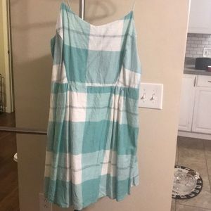 Mint green and white summer dress